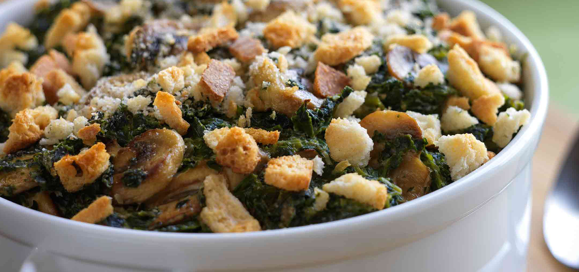 Creamy Spinach and Mushroom Casserole