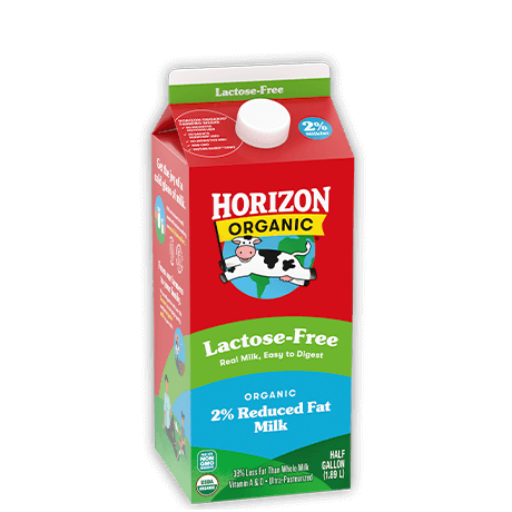 Organic lactose-free reduced fat milk